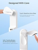 JISULIFE 3 in 1 USB Mini Fan Power Bank Flashlight White view 7