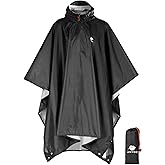 ANYOO Hooded Rain Poncho for Adults Waterproof Lightweight Rain Coat for Men Women Reusable Rain Jacket for Emergency Outdoor