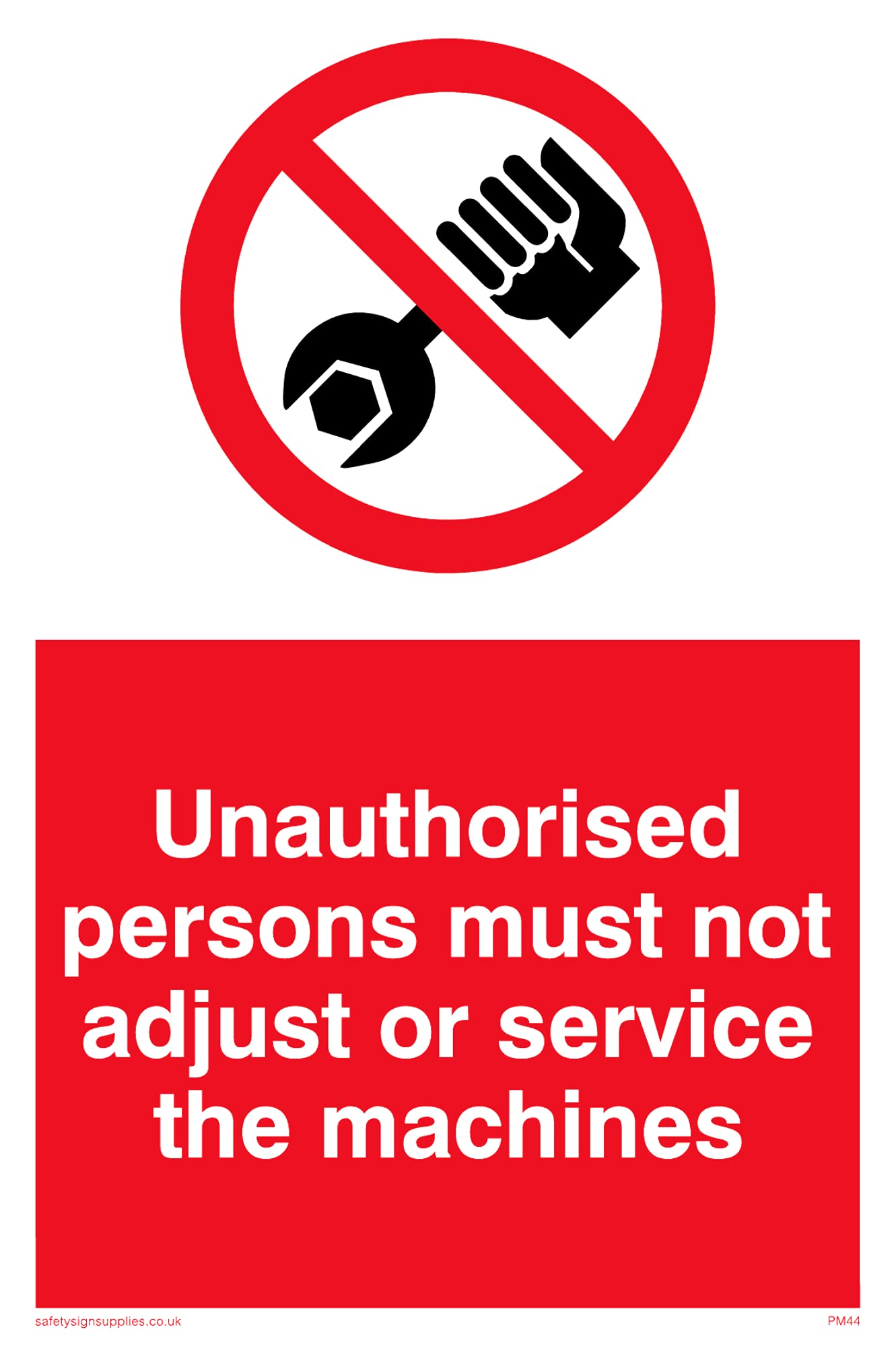 Pack of five - No Unauthorised Servicing Sign - 100x150mm - A6P