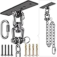 Dolibest Hanging Kits Hammock Chair Hardware, Heavy Duty Swing Hanger with Chain for Indoor Outdoor Playground Hanging Hammock Chair Punching Bags, 4 Screws, 600 LB Capacity, 3.28ft, 360° Rotation
