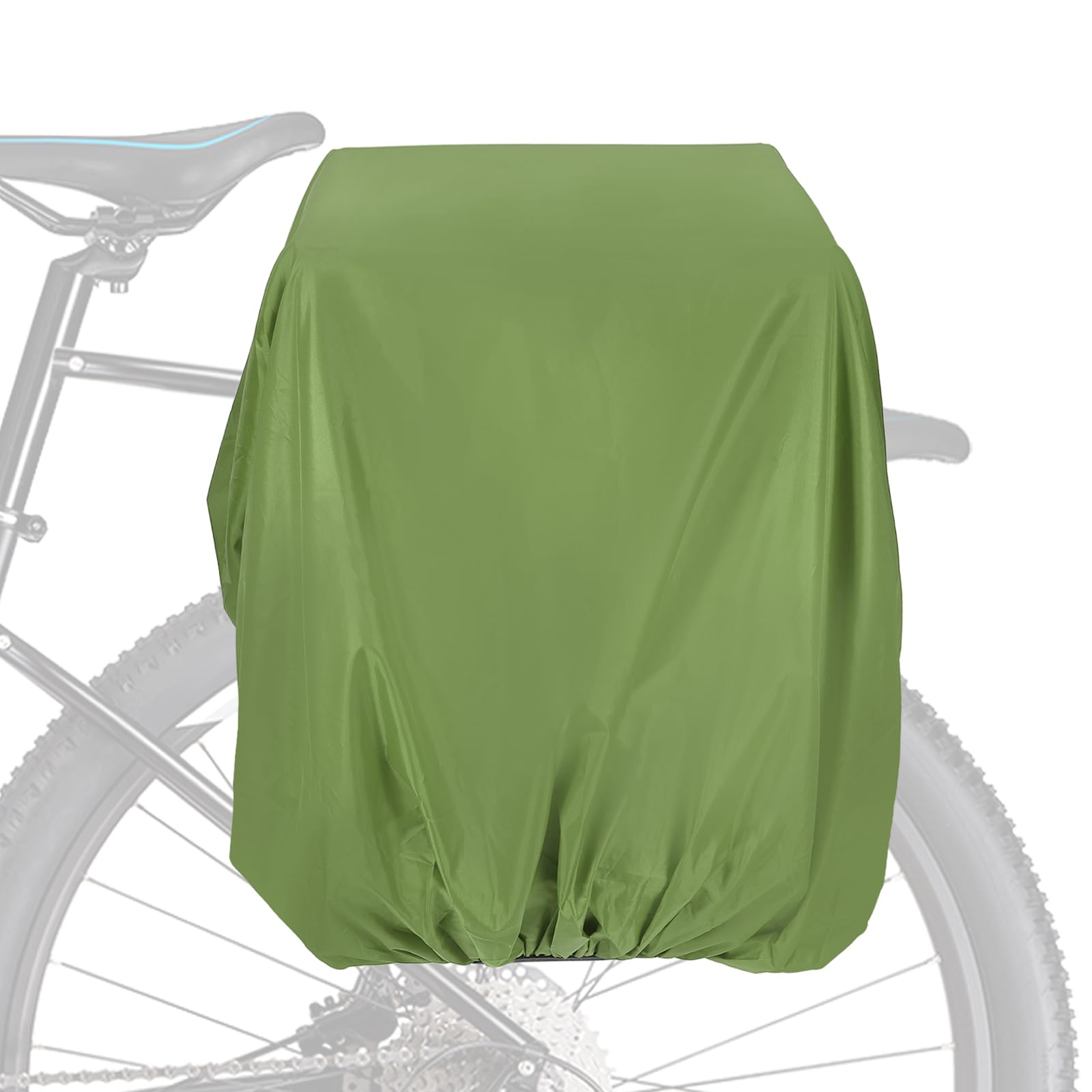 PATIKIL 100L Bicycle Rear Rack Rain Cover, Bike Trunk Rain Cover Waterproof Cycling Rain Cover for Mountain Cycling Hybrid Bike, L, Deep Green