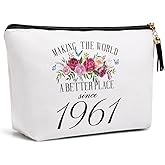 Pykfrhh 65th Birthday Gifts for Women Friendship Best Friend Gift Ideas for Grandma Mom Sister Aunt Funny Makeup Bag Travel Toiletries Bags Making the World A Better Place Since 1961 Bday Gift from