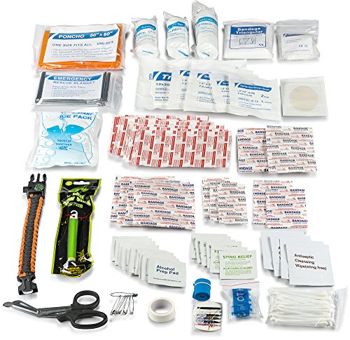 Crossaid-First-Aid-kit-160-Piece-for-Medical-Emergency-Bonus-46-Piece-Traveling-First-Aid-Kit-Includes-Survival-Paracord-Bracelet-for-Home-Office-car-Outdoors-Boat-Camping-Hiking-Daycare
