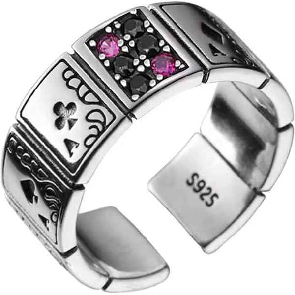 Meilord Flippable Heart A Spade A Ring for Men and Women Turnover