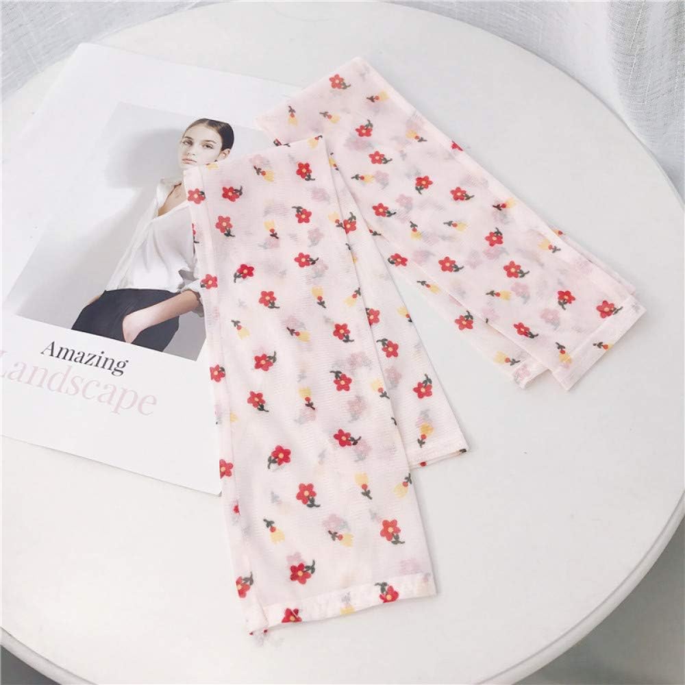 WFire Women's Sunscreen Sleeve Lace Half Finger Ice Sleeve Riding Ice Silk Gloves, Foundation Floral