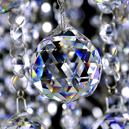 Clear Glass Crystal Ball Prisms Pendant Feng Shui Suncatcher Decorating Hanging Faceted Prism Balls for Feng Shui/Divination or Wedding/Home/Office Decoration 40mm Pack of 10