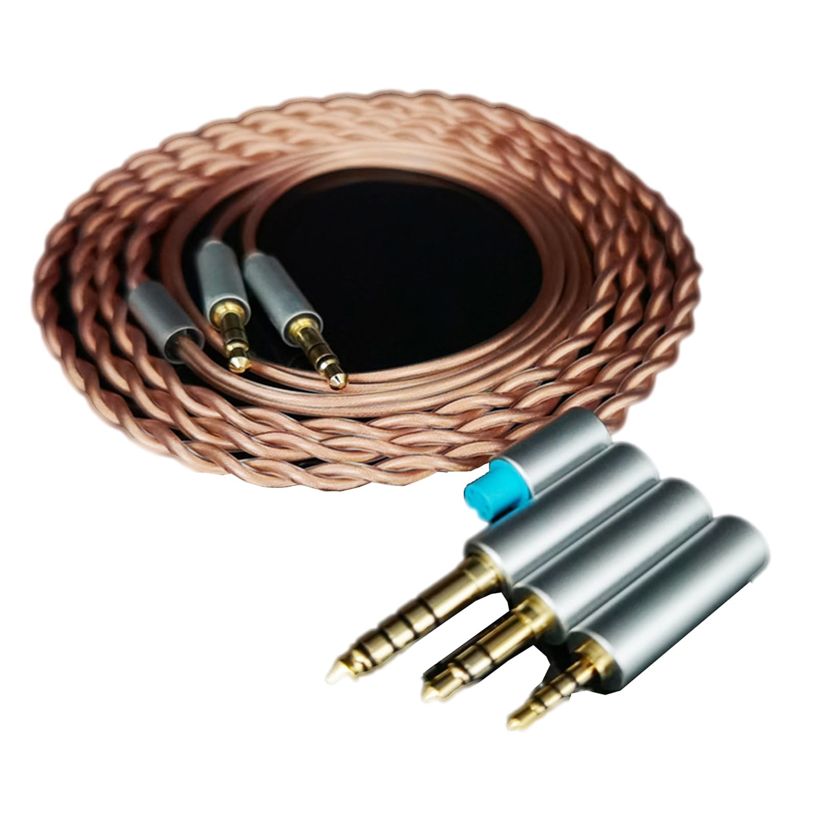 Yaowanguan Balanced Cable w/4.4mm,2.5mm,3.5mm Adapter for HIFIMAN HE400/HE400I/Sundara/Ananda/HE1000se/HE6se,Dual 3.5mm 3 in 1 6N Copper Replacement Upgrade Wire(Copper)