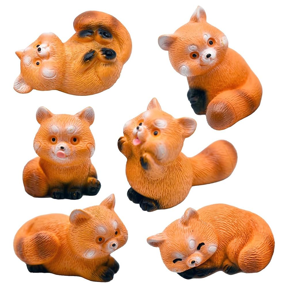 Aetherion Miniature Small Figurines 1 Inch Cartoon Mini Red Panda Figures Set Cute Resin Animal Cake Toppers Easy to Use