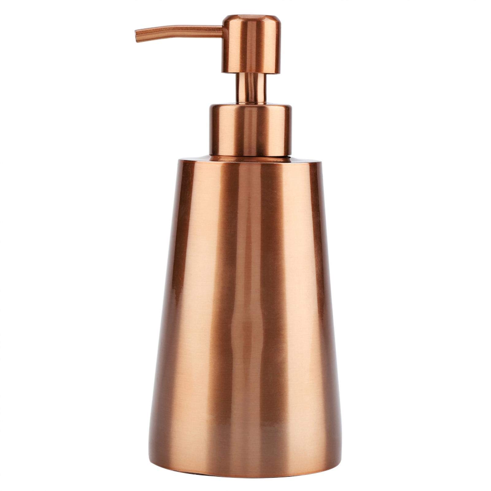 Manual Pressing Soap Dispenser, Stainless Steel Hand Sanitizer Bottle, Soap Dispenser Rose Gold, Kitchen Bathroom Countertop Hand Pump Liquid Soap Bottle