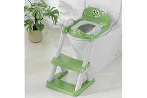 BONBAY Potty Training Seat, Toddler Toilet Seat for Kids Boys Girls, 2 in 1 Potty Training Toilet for Kids, Splash Guard Anti-Slip Pad Step Stool, Adjust High Potty Chair for Toddler Kid Boys Girls