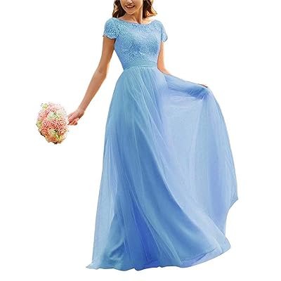 LORIE Women Cap Sleeve Bridesmaid Dresses 2019 Lace Mauritius