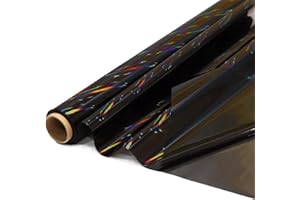 CMFYHM Iridescent Black Cellophane Wrap Roll I 34 In Wide X 50 Ft Long I Colorful Cello Perfect For Baskets,Gifts, Treats,Birthday Holiday Wedding Floral, Party Arts Crafts Decoration (Black)
