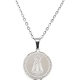 Catholic Town stainless steel Virgen de la Caridad del Cobre Medal Necklace (Available in Gold and Silver colors)