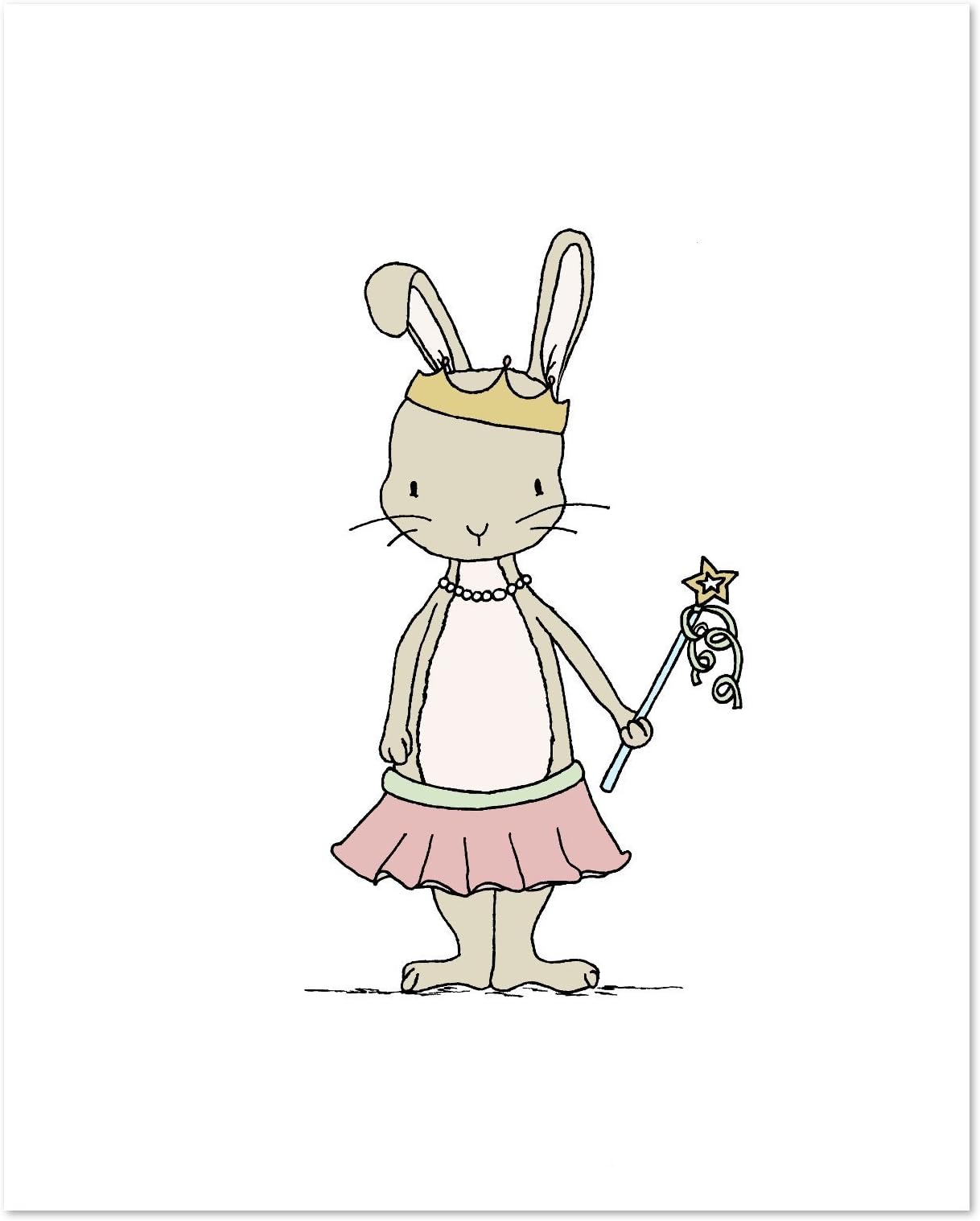 Woodland Nursery Art - Bunny Princess - Nursery Art Print - Kids Wall Art - Nursery Decor - Girls Room Art - Ballerina Art