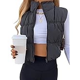SySea Women's Crop Puffer Vest Winter Zip Up Lightweight Sleeveless Warm Outerwear Padded Coat