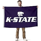 Kansas State Wildcats College Sports Printed Flag - NCAA Licensed - Nylon - School Banner (Purple, White) (3' x 5')