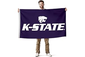 VICTORY CORPS Kansas State Wildcats 2' x 3' College Sports Printed Flag - NCAA Licensed - Nylon - School Banner (Purple, White, 3' x 5')