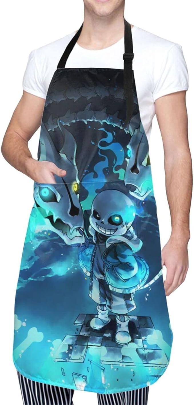 Undertale Waterproof Apron Adults Male Female With Pockets Adjustable