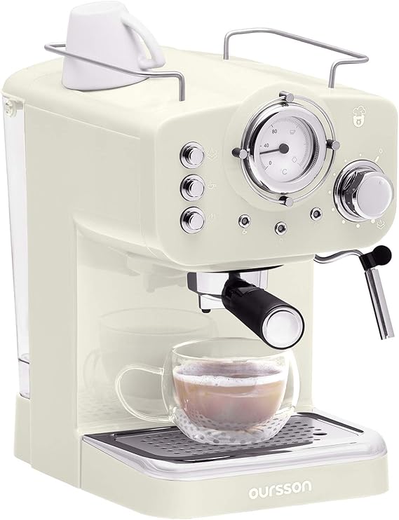 Oursson Espresso and Cappuccino Coffee Machine, Stainless Steel Boiler