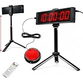 TimeRider Game Timer with Button&amp;Buzzer,Large Digital Stopwatch Timer Clock | Bright LED large display,count down,count up,interval training,solid build,portable for home gym,games,office and classroom