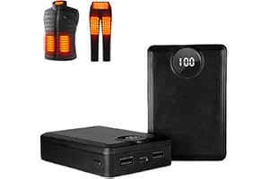 Muvenes Heated Vest Battery Pack 12000mAh, 5V 2A Power Bank for Heated Vest with LED Display, Pocket Size Battery Pack for USB Heated Clothing, Heated Blanket, Coat, Sleeping Bag