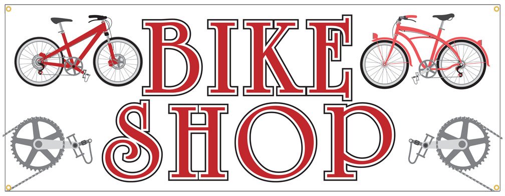 Retail Services Bike Repair Banner Bicycle Shop Cycle Rental
