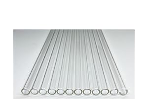 YEESEOK Glass tubes 12 Piece, 8 Inch Long Reusable Glass Straws Borosilicate OD 10 mm Thickness 1.5 mm Industrial Glass Tubing for Tall Cups (10mm / Clear)