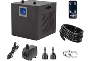YAKUST 132 Gallon Aquarium Chiller,LED Display Fish Tank Chiller, 1/2 HP Active Aqua Chiller for Axolotl, Water Chiller with Pump, Nozzles and Hoops Ideal for Coral Reef Shrimp