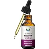 NatureGenX Vitamin D3 Liquid Drops &ndash; Immune Support &amp; Bone Strength for Adults &ndash; Vegan, Non-GMO, Gluten-Free &ndash; 30ml (1-Month Supply)