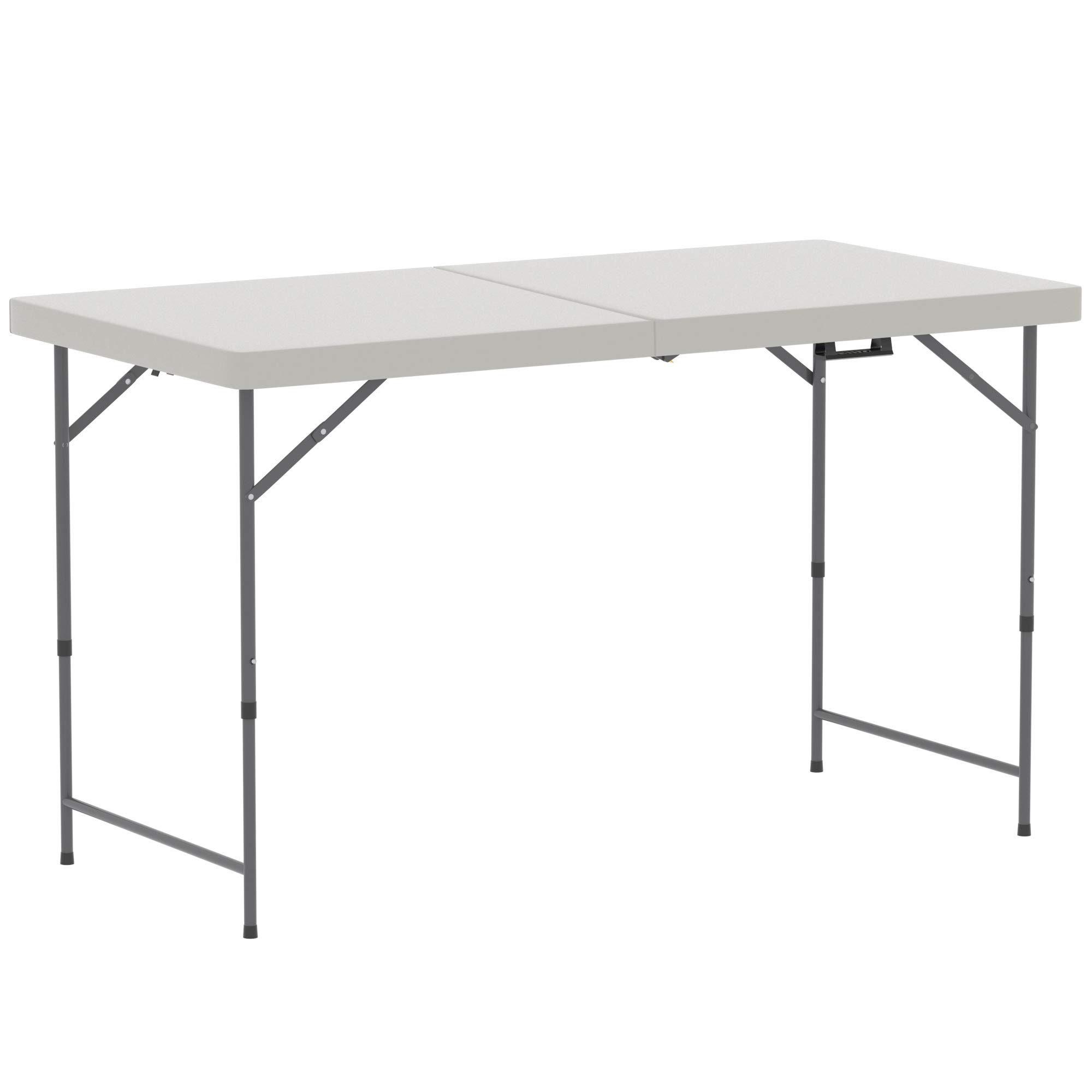 Home Vida Folding Table 4ft Heavy Duty Extra Strength Camping Buffet Wedding Market Garden Party Car Boot Stall Picnic Trestle Indoor Outdoor Foldaway Carry Handle