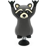 GOOFBALLS Dashboard Dancer &ndash; Funny Bobblehead Car Ornament &ndash; Hilarious Animal Figurine for Desk, Office, or Vehicle &ndash; Novelty Gag Gift for Friends, Family &amp; Coworkers - Rock n Roll Raccoon