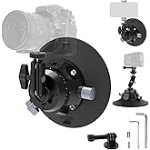 EMART Suction Cup Camera Mount with Adjustable Magic Arm, Metal 6" Suction Cup Mount Compatible with Camera, Action Cam, Phone, Universal 1/4"-3/8" Mount Holes for Windshield, Dash and Smooth Surface