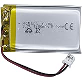DC 3.7V 1600mAh 103048 Rechargeable Lithium Polymer Battery, Suitable for DIY 3.7-5V Electronic Products with Built-in 2-Wire