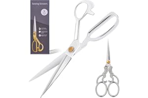 GAIFONGRE 10 Inch Sewing Scissors For Fabric Cutting,Zinc Alloy Handle,Sharp Stainless Steel Blades,Fabric Scissors For Dressmakers Craft Decorate(SILVER)