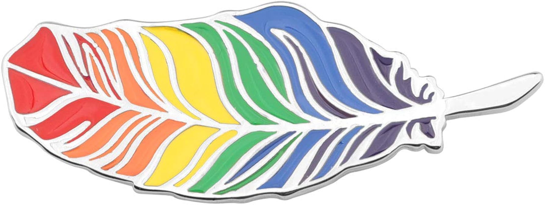 CENWA Rainbow Pride Feather Enamel Pin LGBT Queer Pride Rainbow Flag