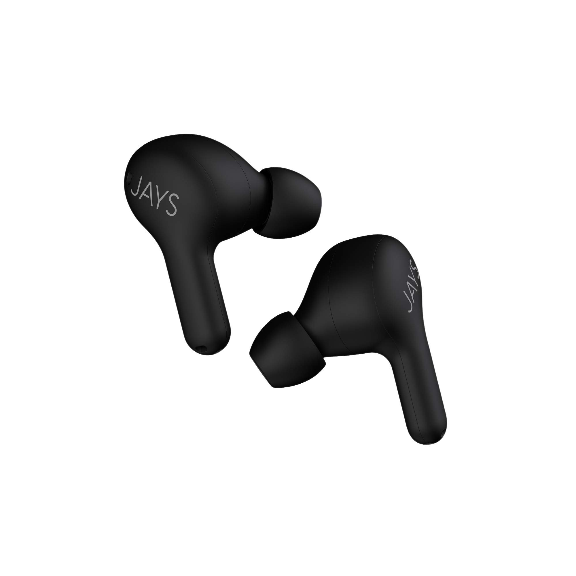 Jays Active Noise Cancelling (ANC) Bluetooth Headphones In Ear - t-Seven - Black - True Wireless Headphones up to 20h battery life suitable for iOS & Android