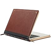 MOSISO Laptop Sleeve Case Compatible with MacBook Air 13 inch M4 A3240 M3 A3113 M2 A2681 M1 A2337 A2179 A1932 2025-2018/Pro 13 inch M2 M1 2025-2016, PU Leather Vintage Portfolio Cover, Brown