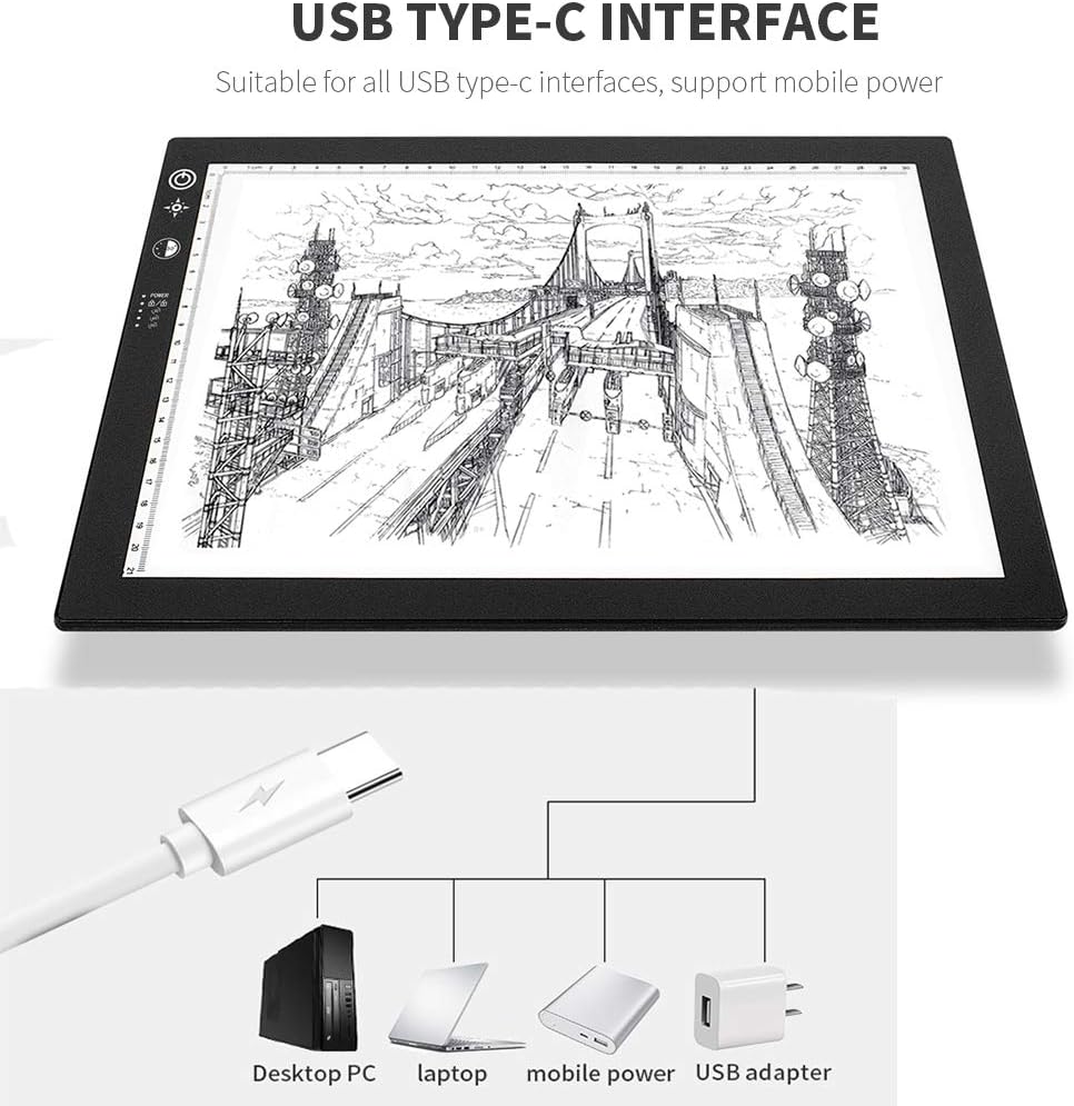 Light Box Drawing A4,Smart Tracing with Lock Screen and Timing Set Type