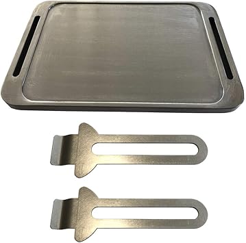 Amazon 鍛冶屋の頓珍漢 キャンプ アウトドア用 ミガキ鉄板 Z230 3 12mm厚 焼き面9mm 極厚 230x148mm 特製ステンレス製ハンドル2個付き 鍛冶屋の頓珍漢 鉄板 網