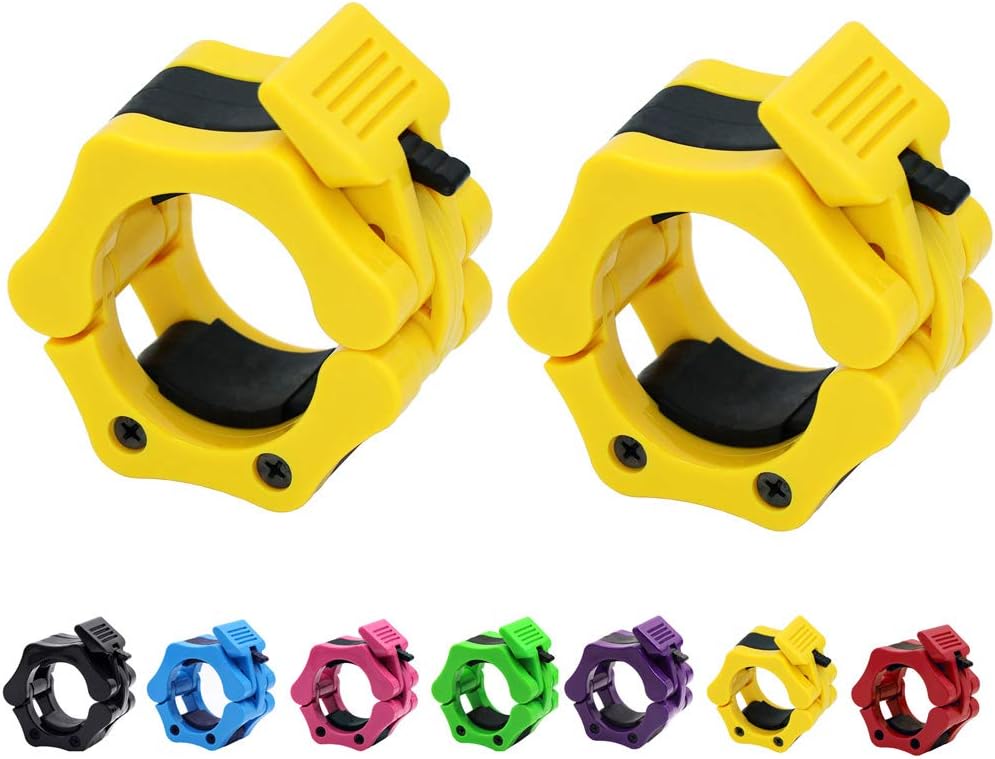Strainho Olympic Weight Bar Clips - 2 inch Barbell Collars - Quick Release Olympic Barbell Clamp for Weightlifting, Olympic Lifts and Strength Training