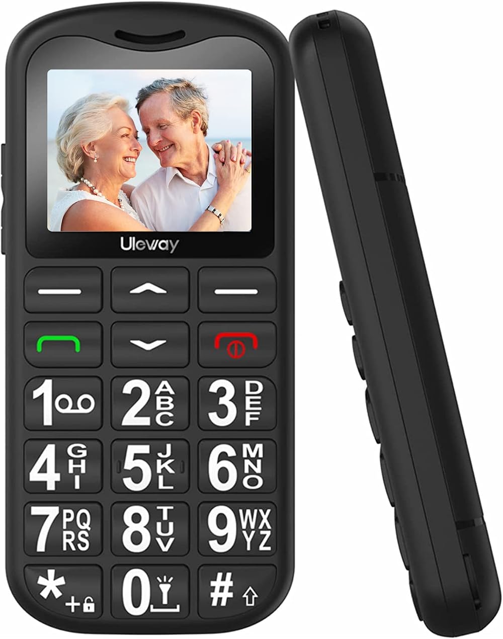 uleway Big Button Mobile Phone for Elderly GSM Unlocked SOS Dual SIM Black