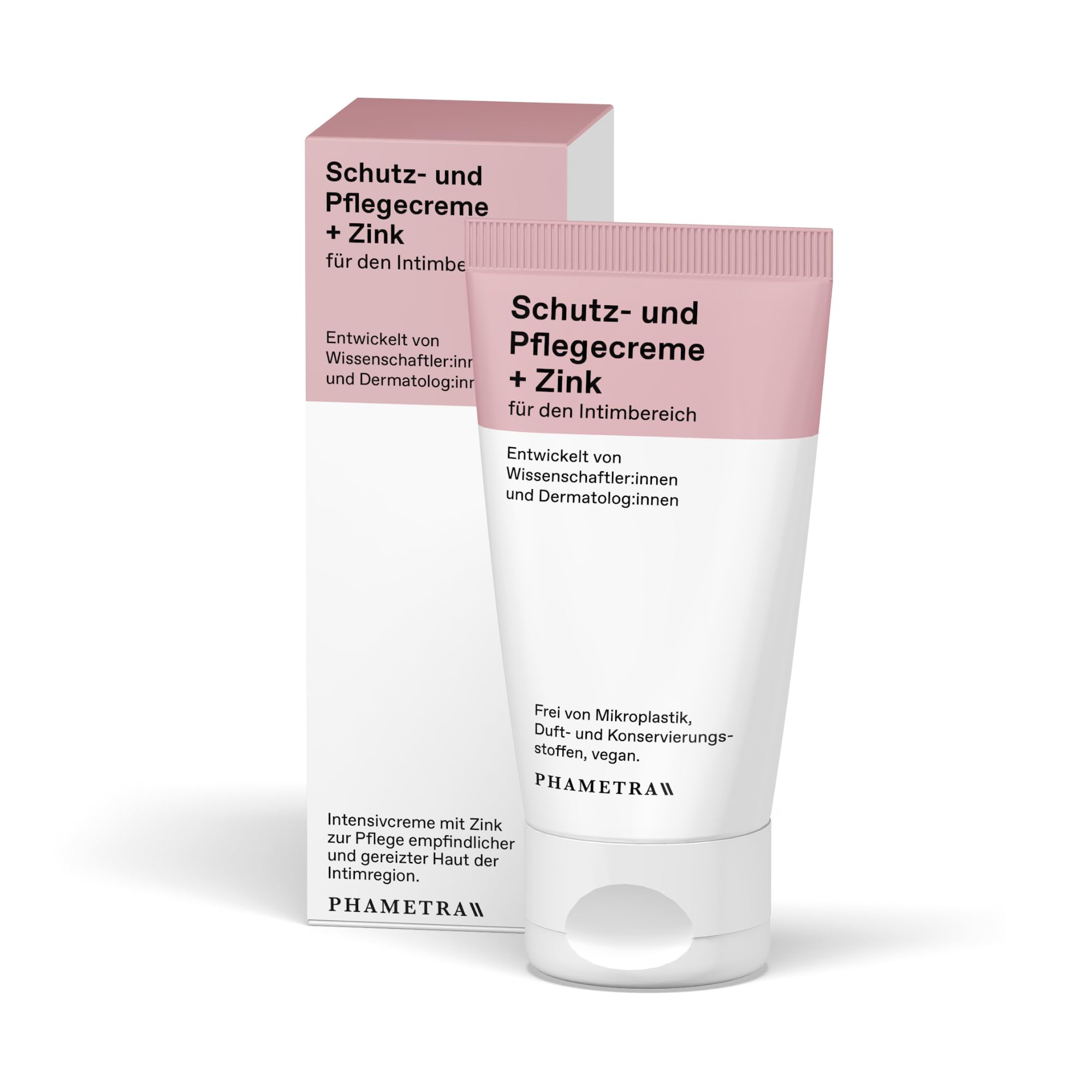 Phametra Protective and Care Cream + Zinc for the External Intimate Area, 50 ml in Airless Dispenser, Medical Intimate Care for Dry, Irritated or Reddened Skin, Dermatologically Tested