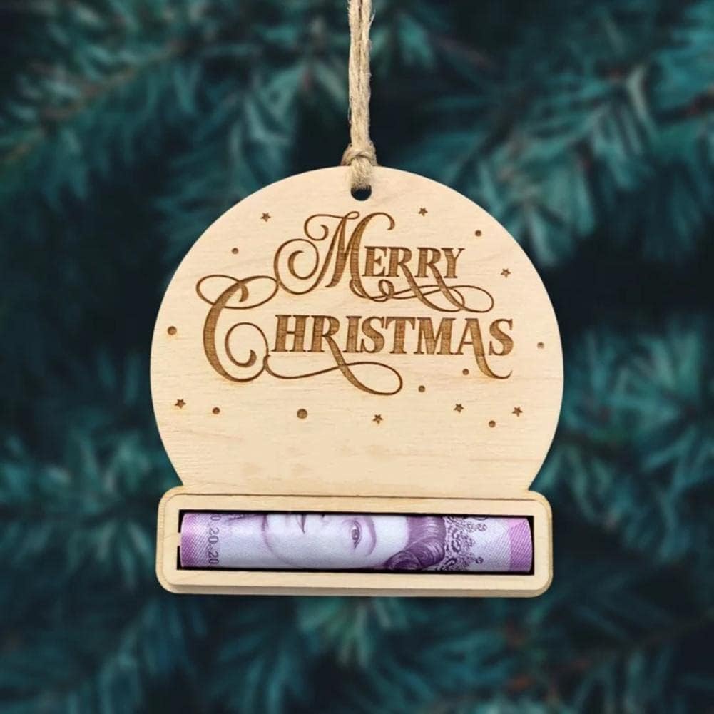 Tree Stands - Christmas Unique Money Holder for Cash Gift,Wooden Money Cash Holder Chocolate Storage Reindeer Christmas Tree Hanging Ornaments with Lanyard, Novelty Xmas Tree Pendant Christmas Decoration