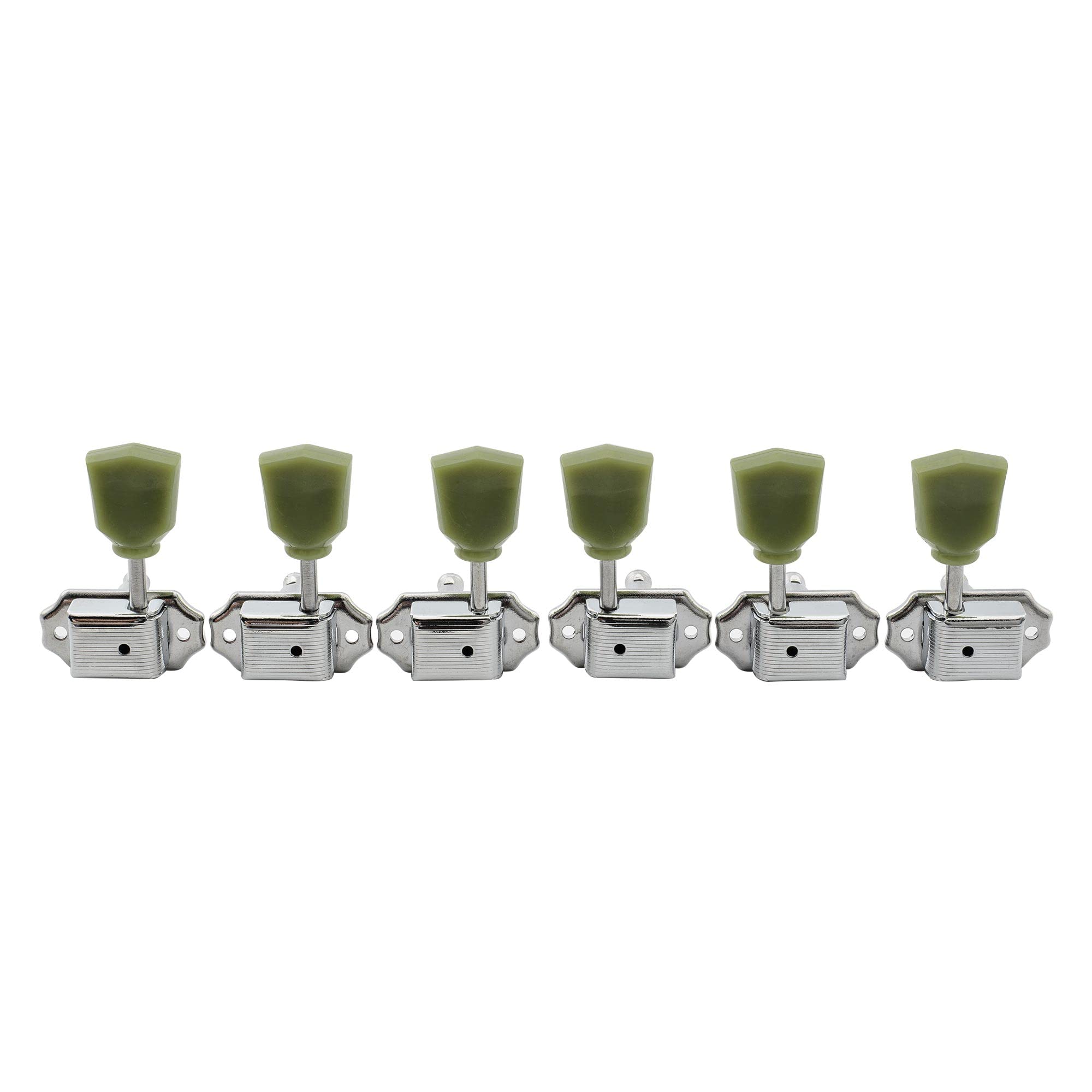 Musiclily 3R3L Vintage Guitar Tuners Tuning Pegs Machine Heads Set for Les Paul SG Style Electric Acoustic Guitar,Chrome