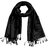 Blue Reversible Paisley Pashmina Rave Scarf Shawl-Soft Silky Pashmina Wraps for Women Evening Dresses