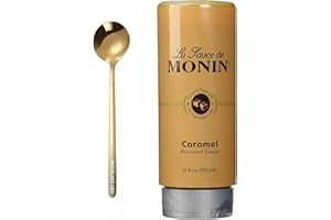 WESTLAKE ART Bundle of Stainless Steel Spoon - 13.5cm - Gold, and - Gourmet Caramel Sauce, Rich and Buttery, Great for Desserts, Coffee, Pack of 1