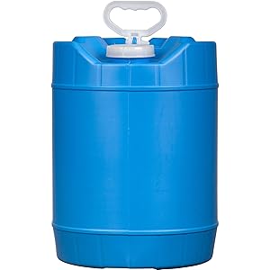 House Naturals 5 Gallon BPA Free Handled Container Bucket with Cap, HDPE Food Grade, Blue, Made in USA