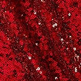 Glitz Sequin & Mesh Red Fabric By The Yard