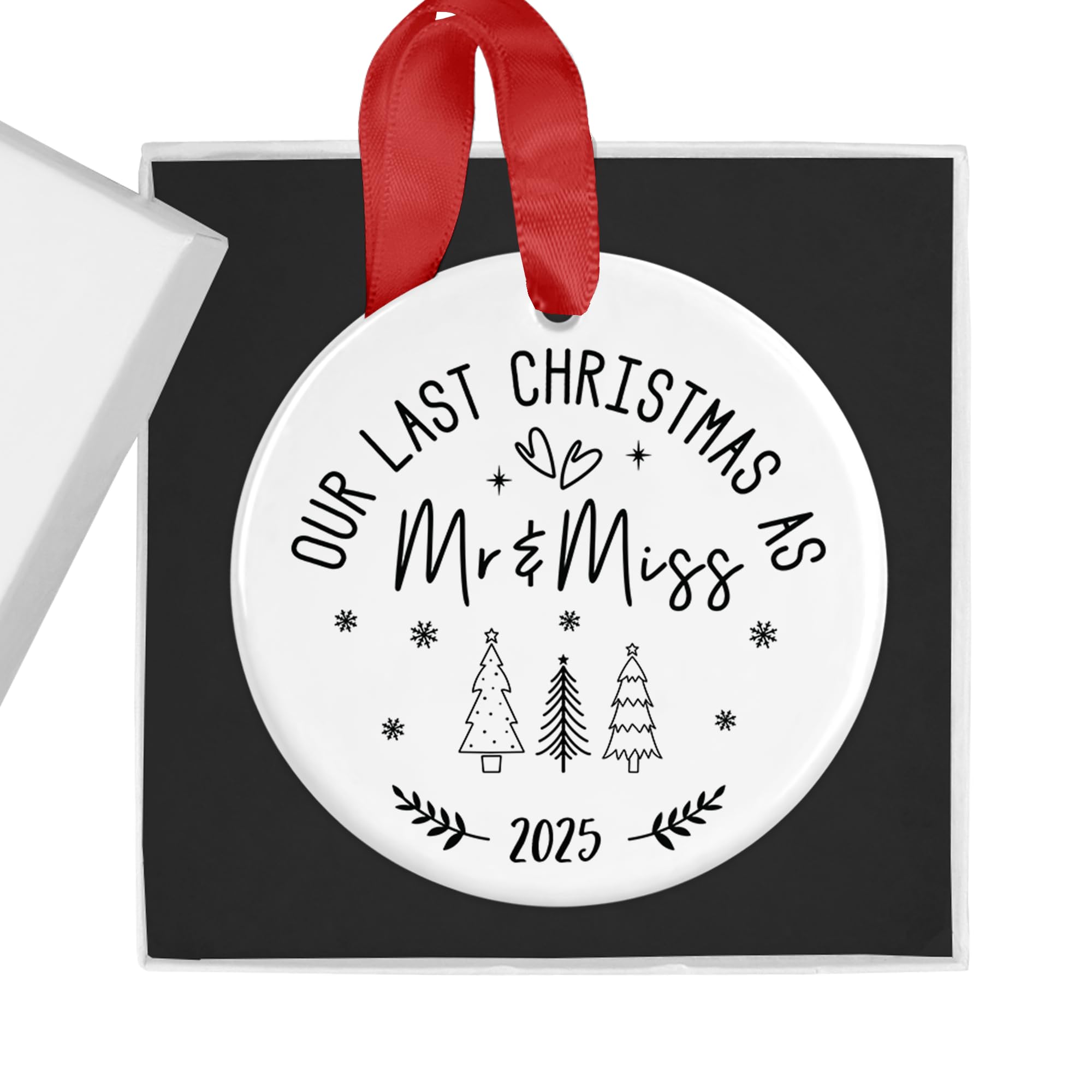 Our Last as Mr and Miss Engaged Bauble, Last Xmas Engaged Ornament, Fiance Gift, Couples Gift Christmas Ornament, Engagement Gift