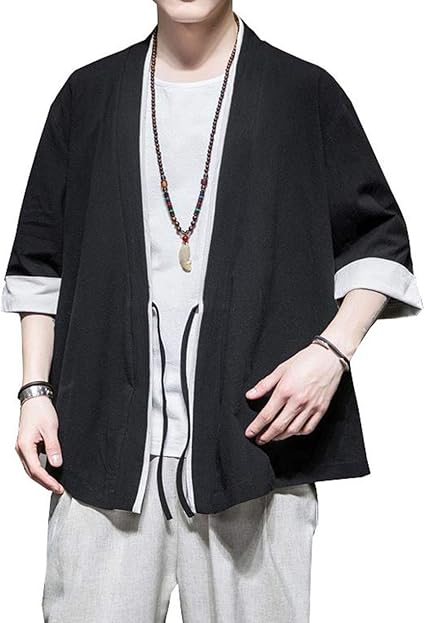 Amazon Mengfanメンズ カーディガン 夏 アウター コート メンズ 民族風 パーティー 夏 トップス メンズ 部屋着 羽織り カーディガン 大きいサイズ バイカラー コート カーディガン 通販